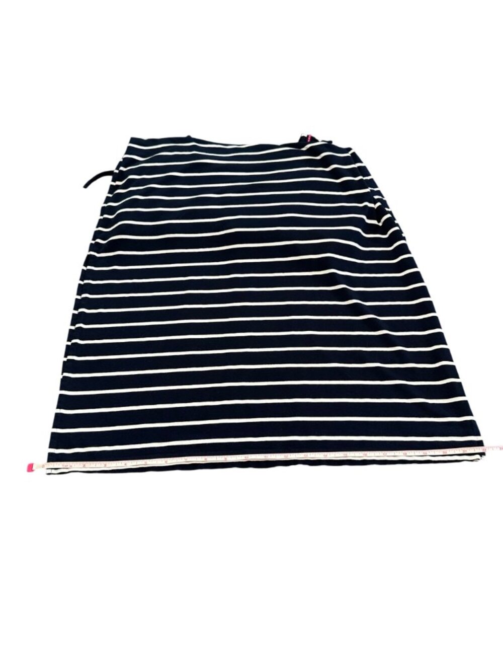 Talbots Dress Women M Petite Navy Blue White Striped Pink Embroidered Maxi Dress - Picture 12 of 16